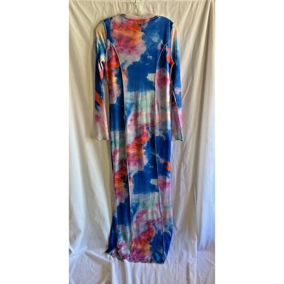 Somethingnew by Vero Moda Cloud Print Mesh Maxi Dress Medium - Picture 7 of 7